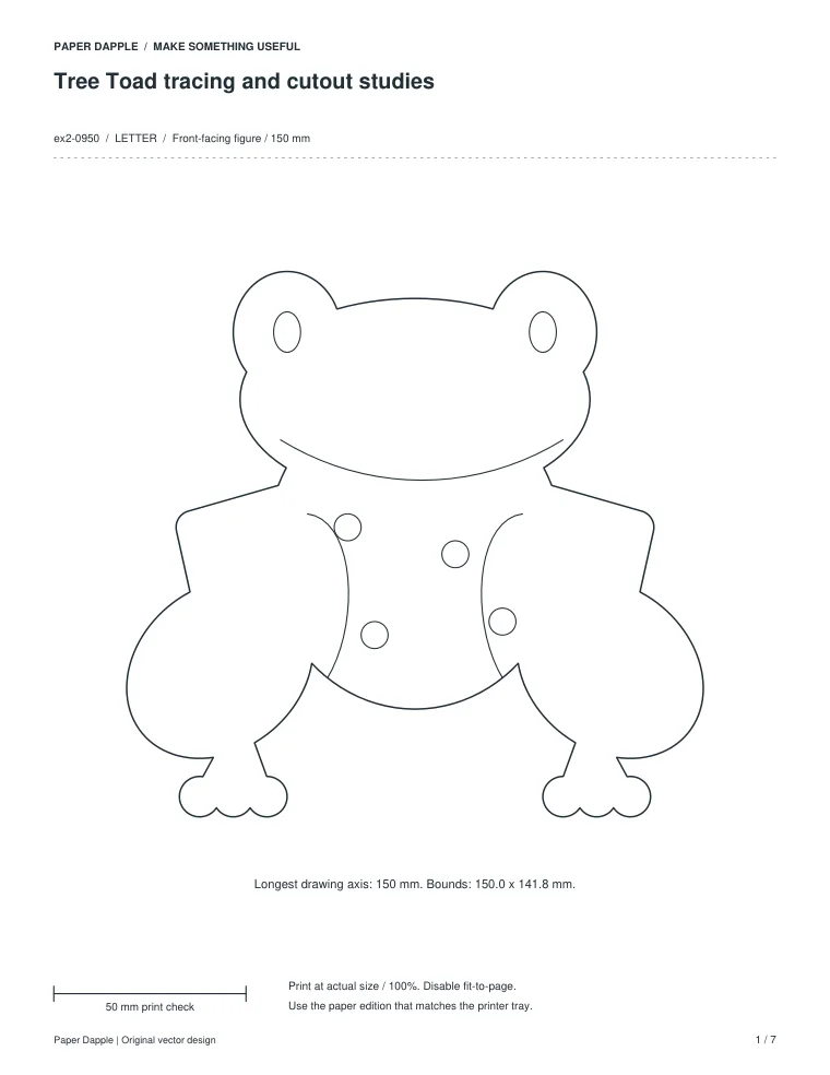 Preview of Tree Toad tracing and cutout studies