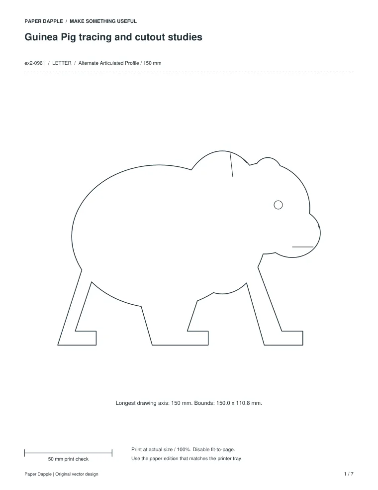 Preview of Guinea Pig tracing and cutout studies