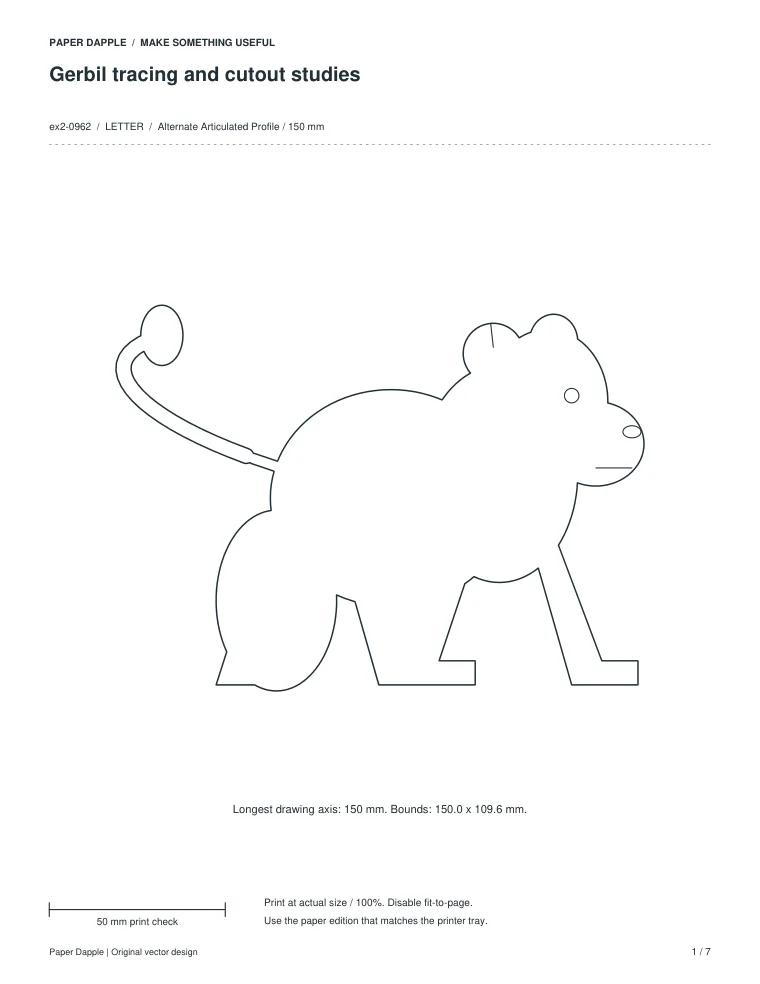Preview of Gerbil tracing and cutout studies