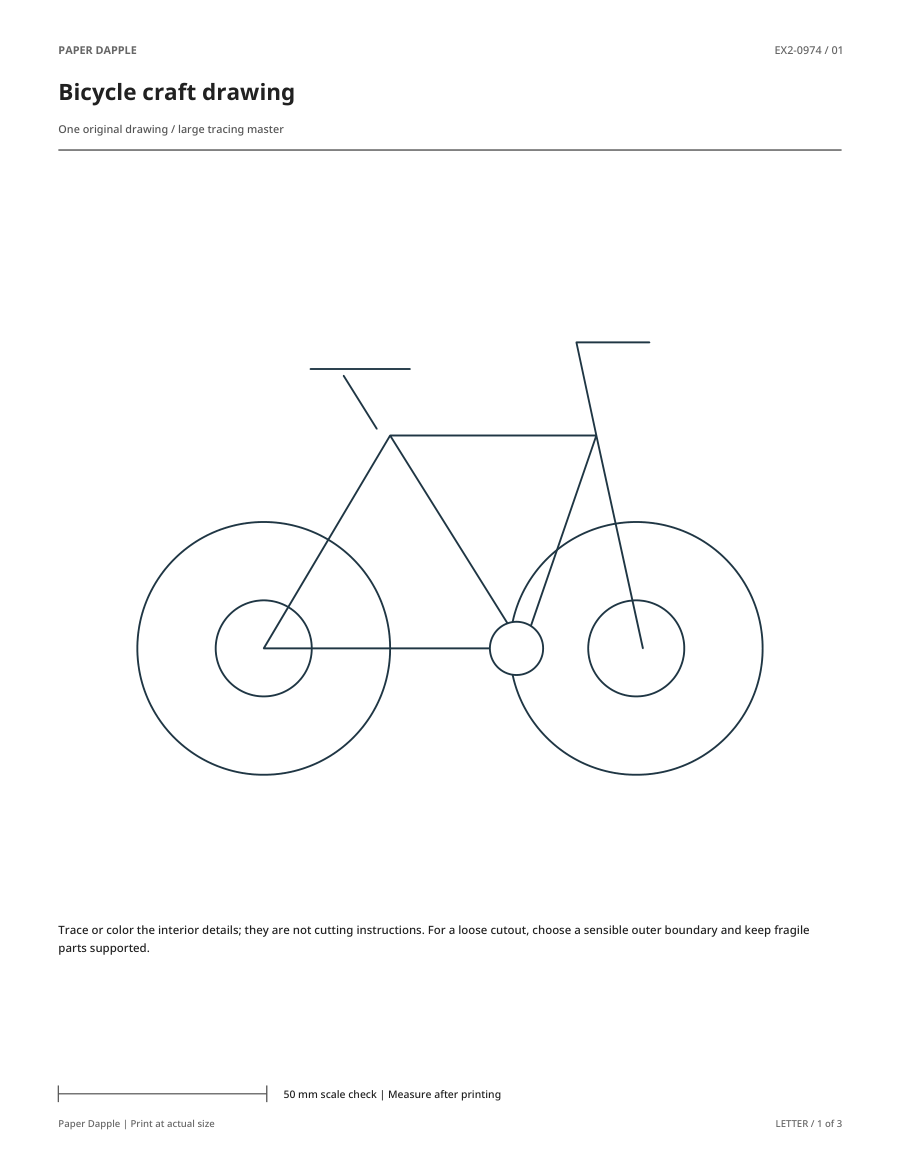 Preview of Bicycle craft drawing