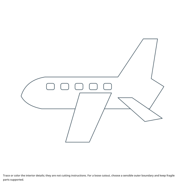 Preview of Airplane Side View craft drawing