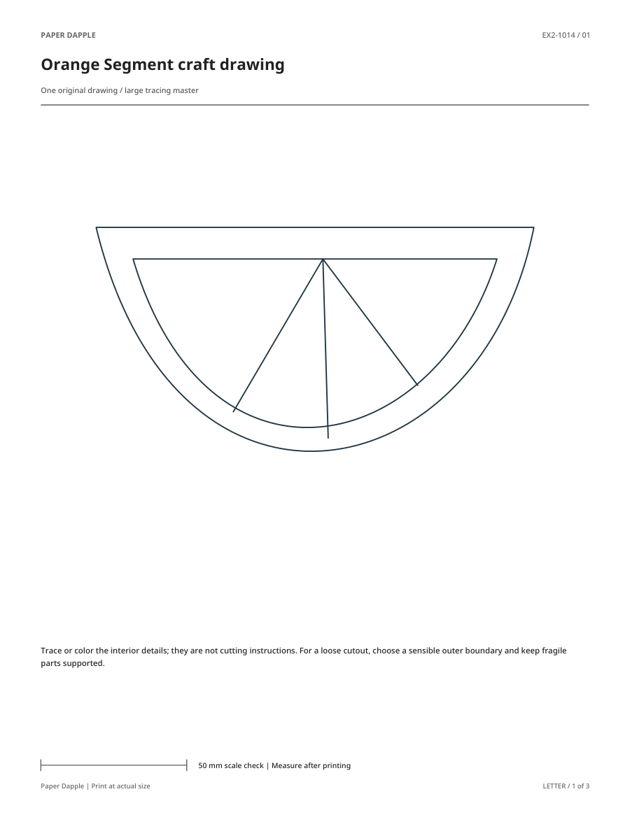Preview of Orange Segment craft drawing