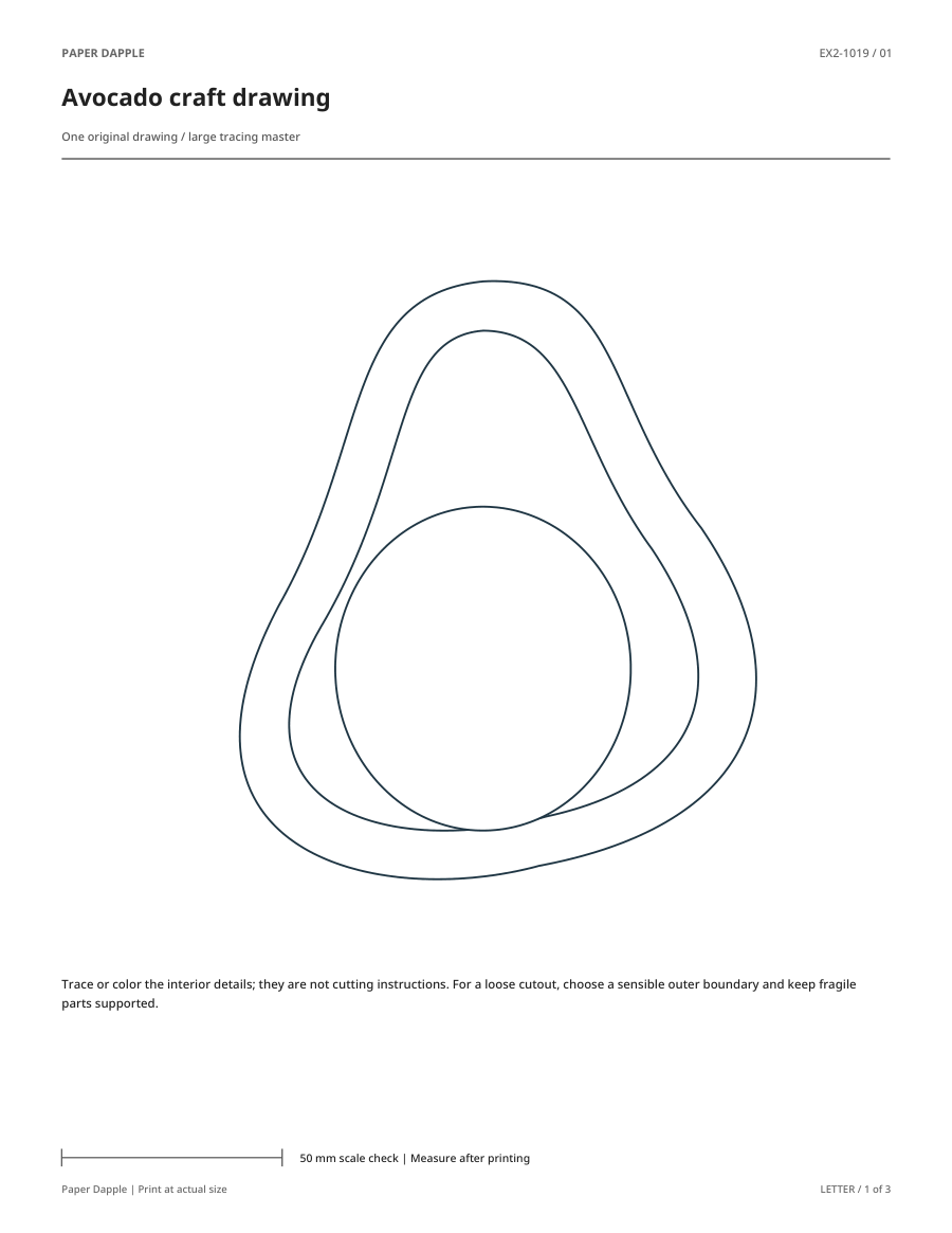 Preview of Avocado craft drawing