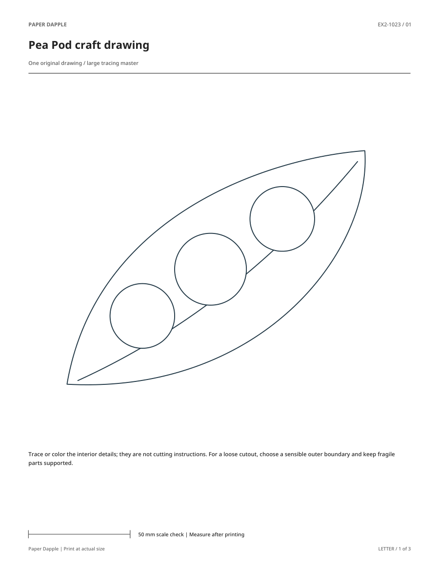 Preview of Pea Pod craft drawing