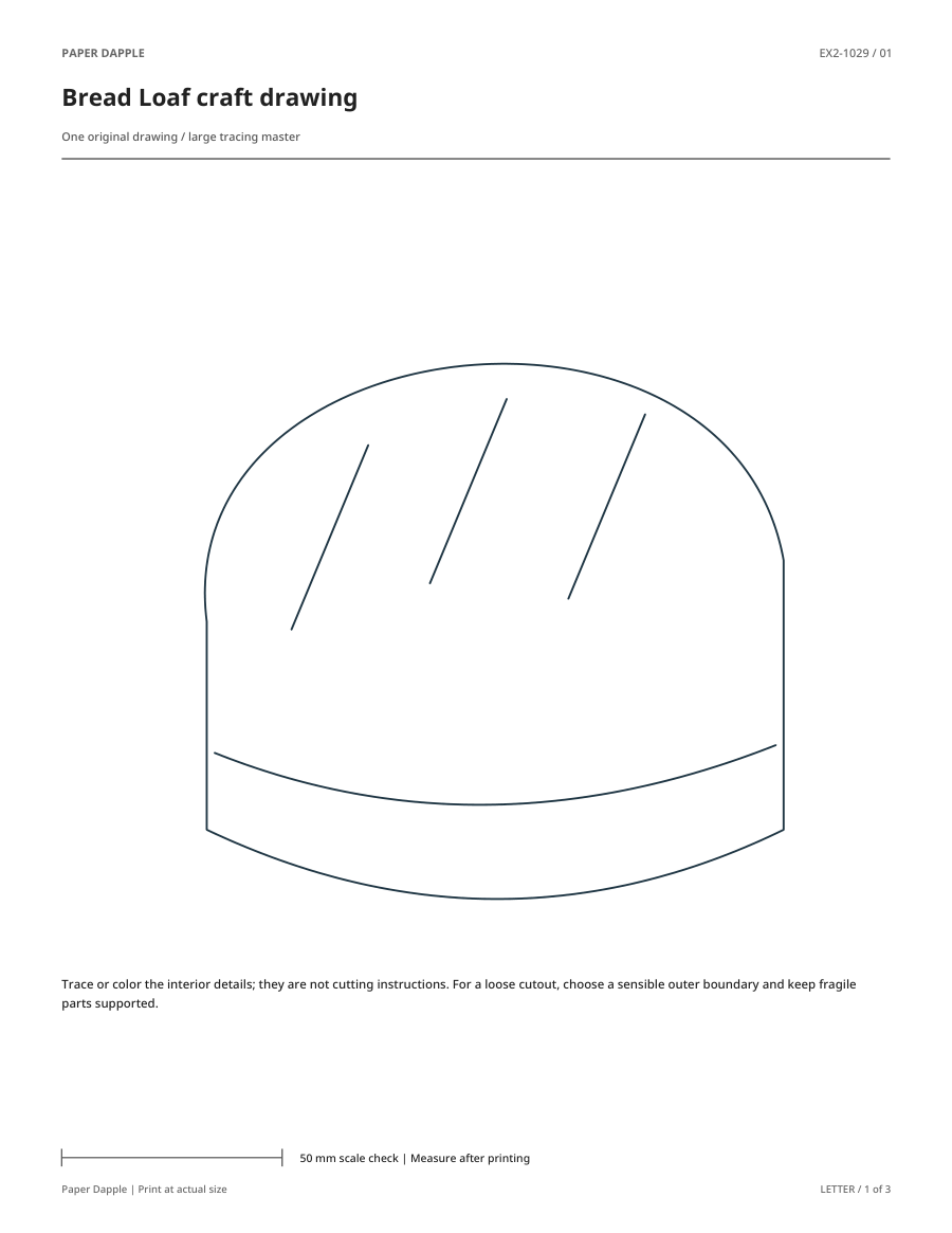 Preview of Bread Loaf craft drawing