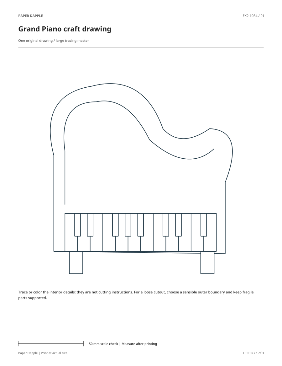 Preview of Grand Piano craft drawing