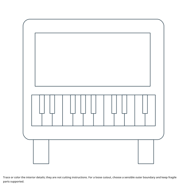Preview of Upright Piano craft drawing