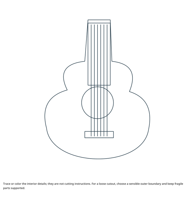 Preview of Acoustic Guitar craft drawing