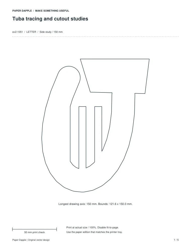 Preview of Tuba tracing and cutout studies