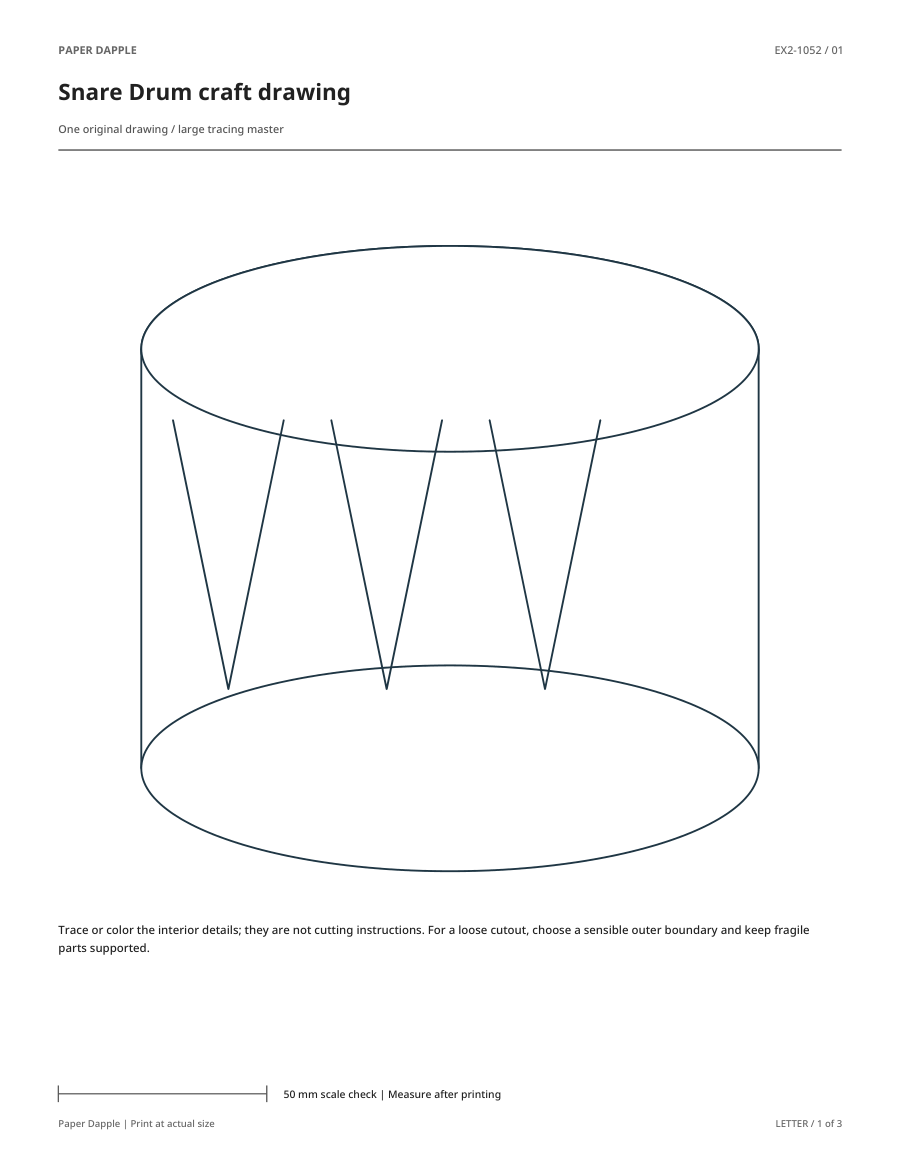 Preview of Snare Drum craft drawing