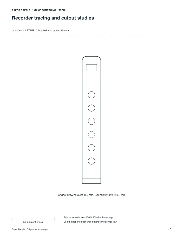 Preview of Recorder tracing and cutout studies