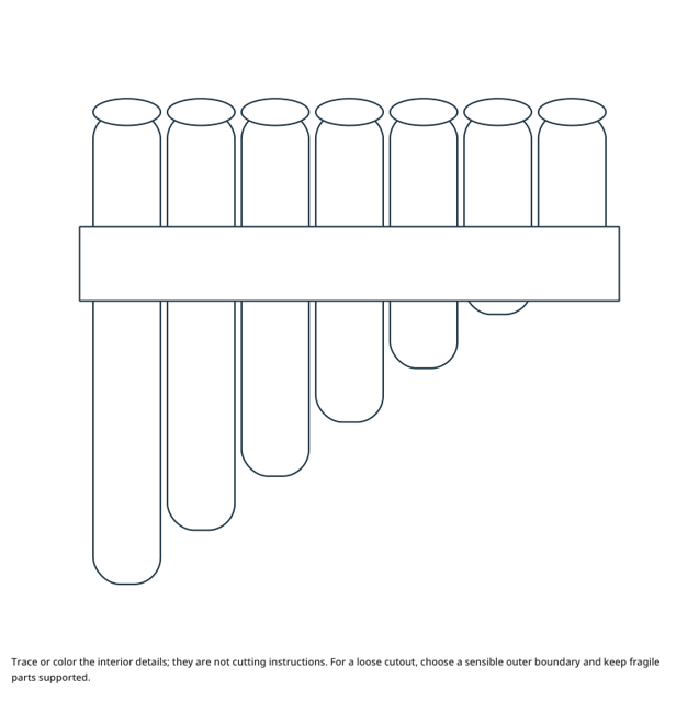 Preview of Panpipes craft drawing