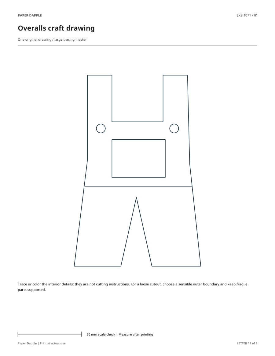 Preview of Overalls craft drawing