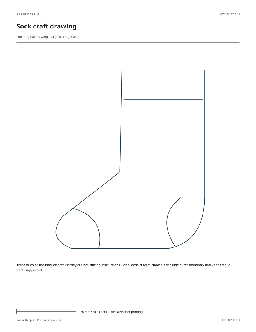 Preview of Sock craft drawing