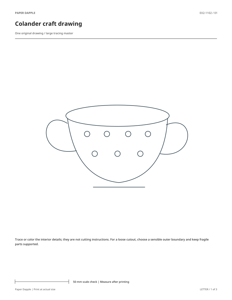 Preview of Colander craft drawing