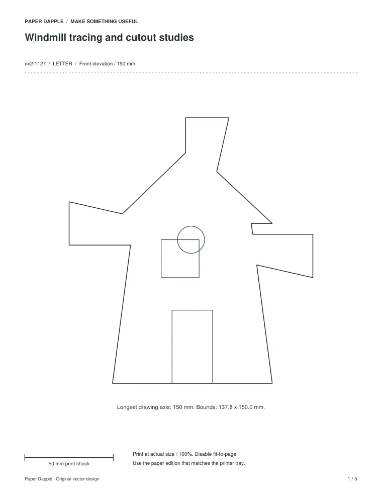 Preview of Windmill tracing and cutout studies