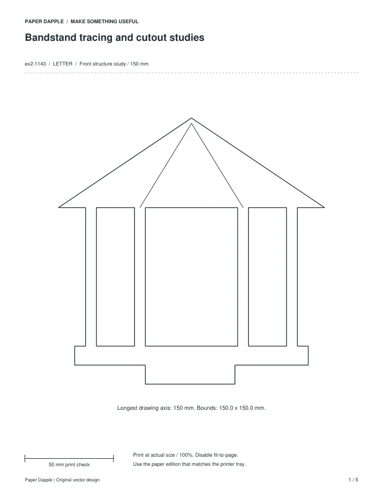 Preview of Bandstand tracing and cutout studies