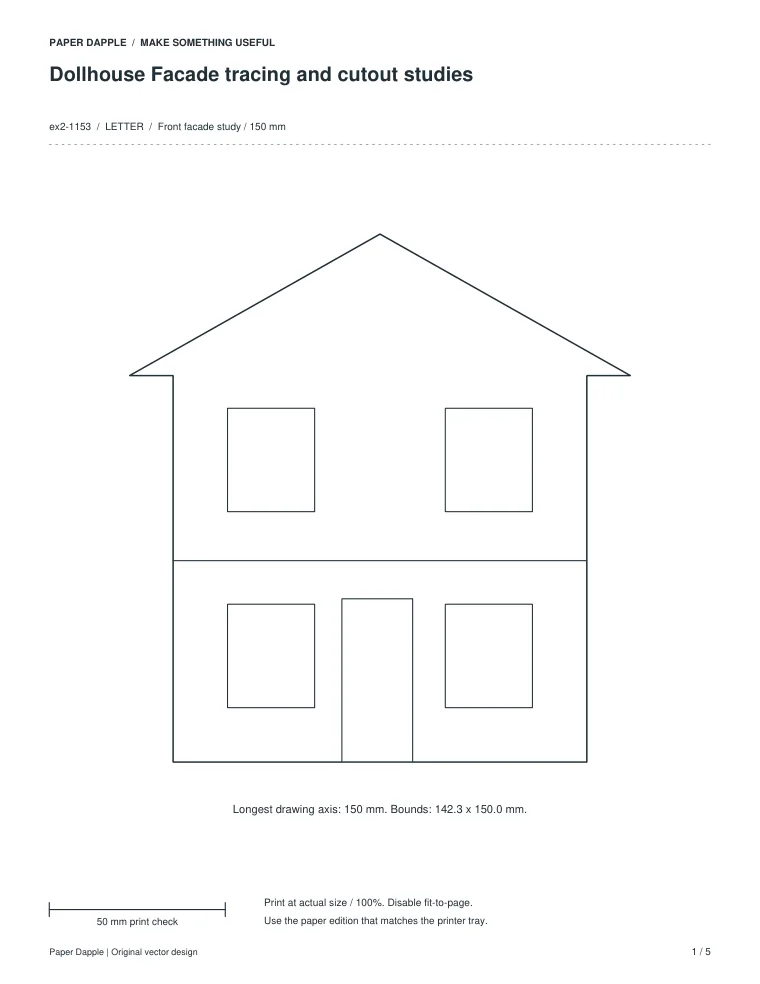 Preview of Dollhouse Facade tracing and cutout studies