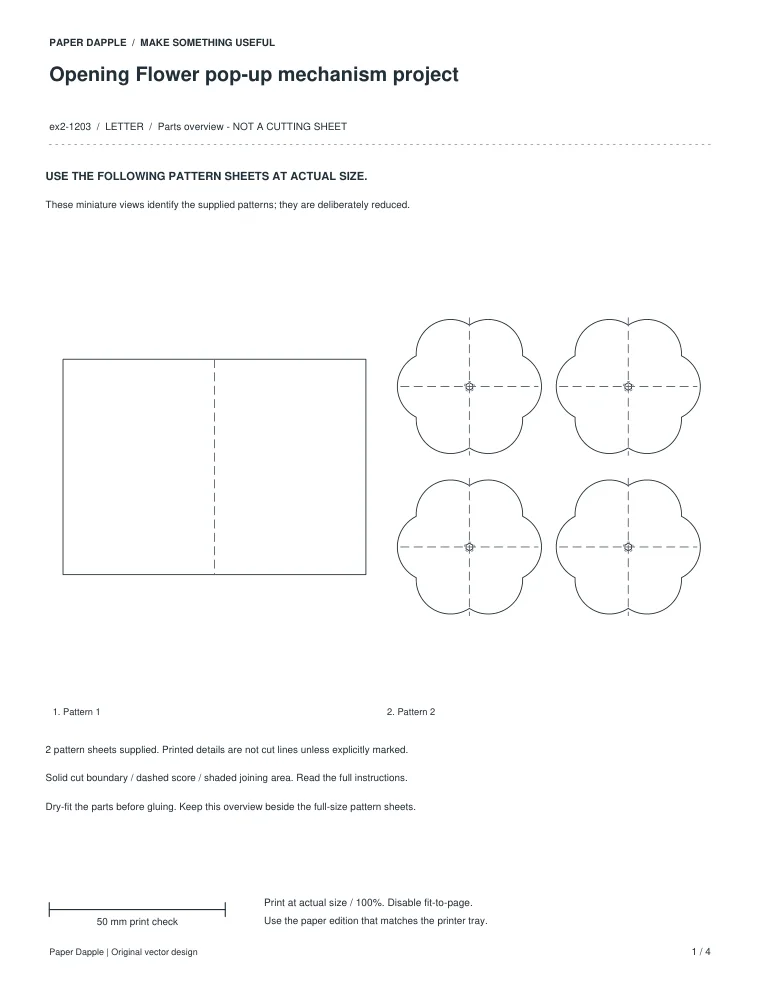 Preview of Opening Flower pop-up mechanism project