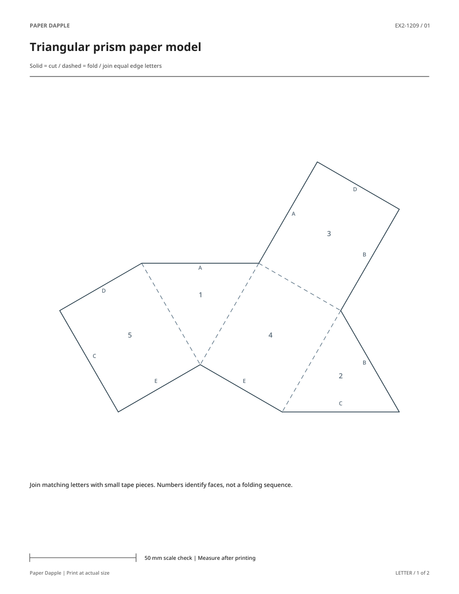 Preview of Triangular prism paper model