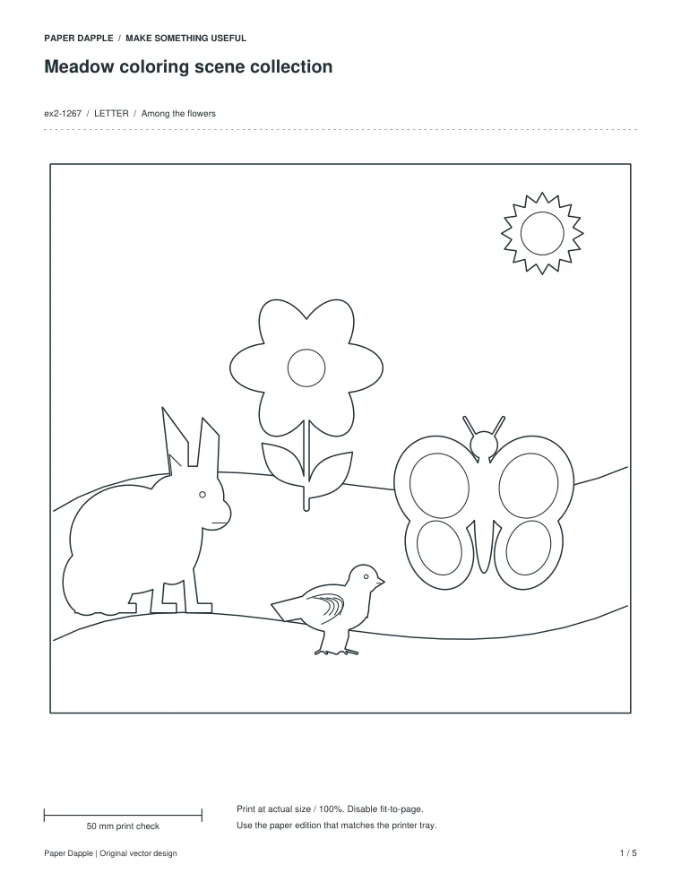 Preview of Meadow coloring scene collection
