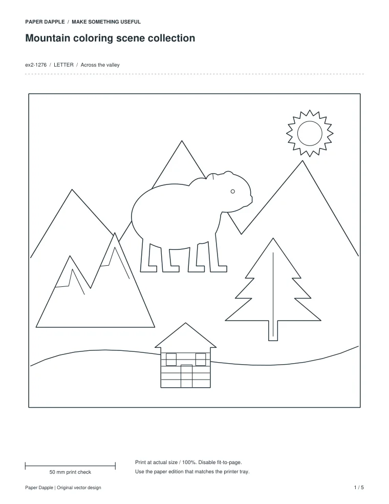 Preview of Mountain coloring scene collection