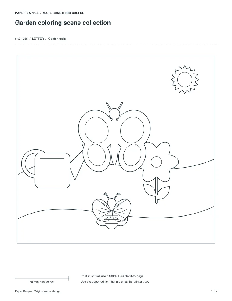 Preview of Garden coloring scene collection