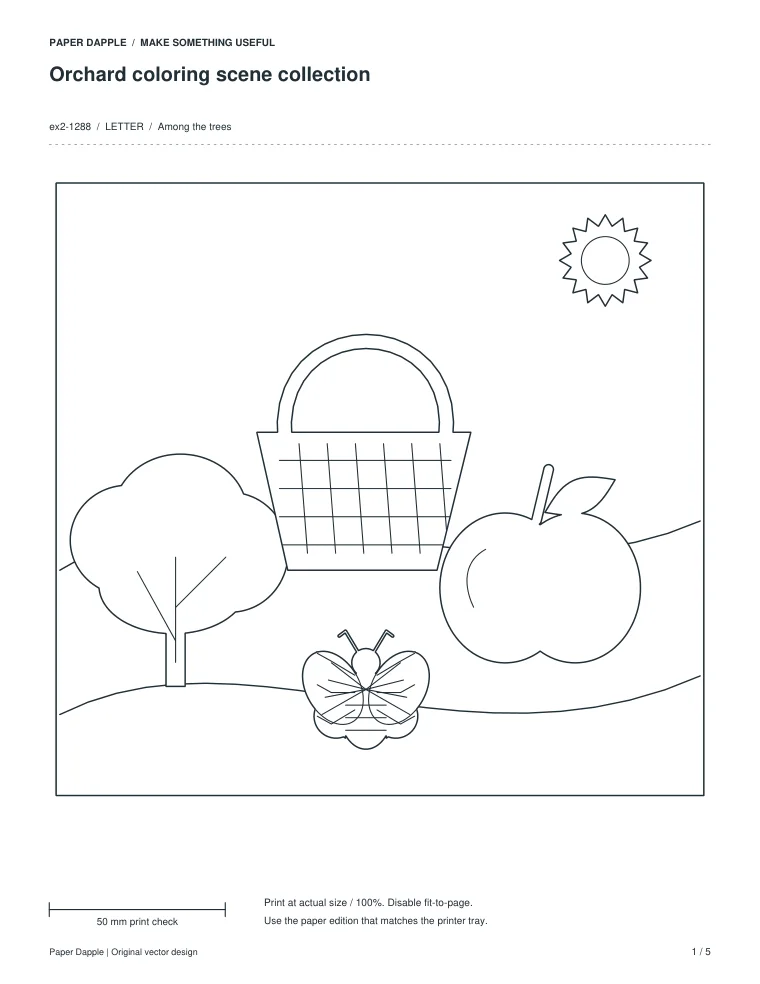 Preview of Orchard coloring scene collection