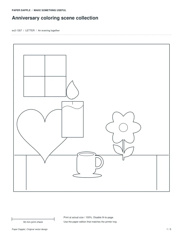 Preview of Anniversary coloring scene collection