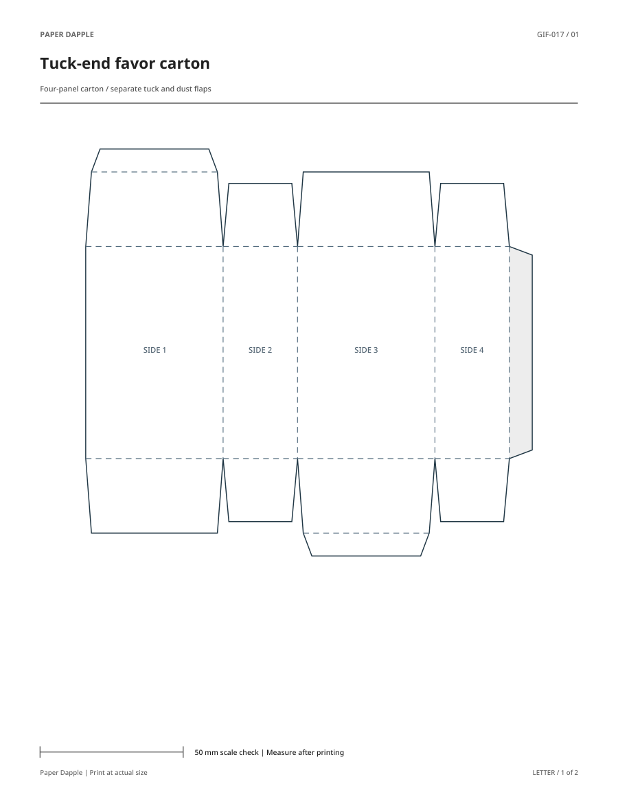 Preview of Tuck-end favor carton