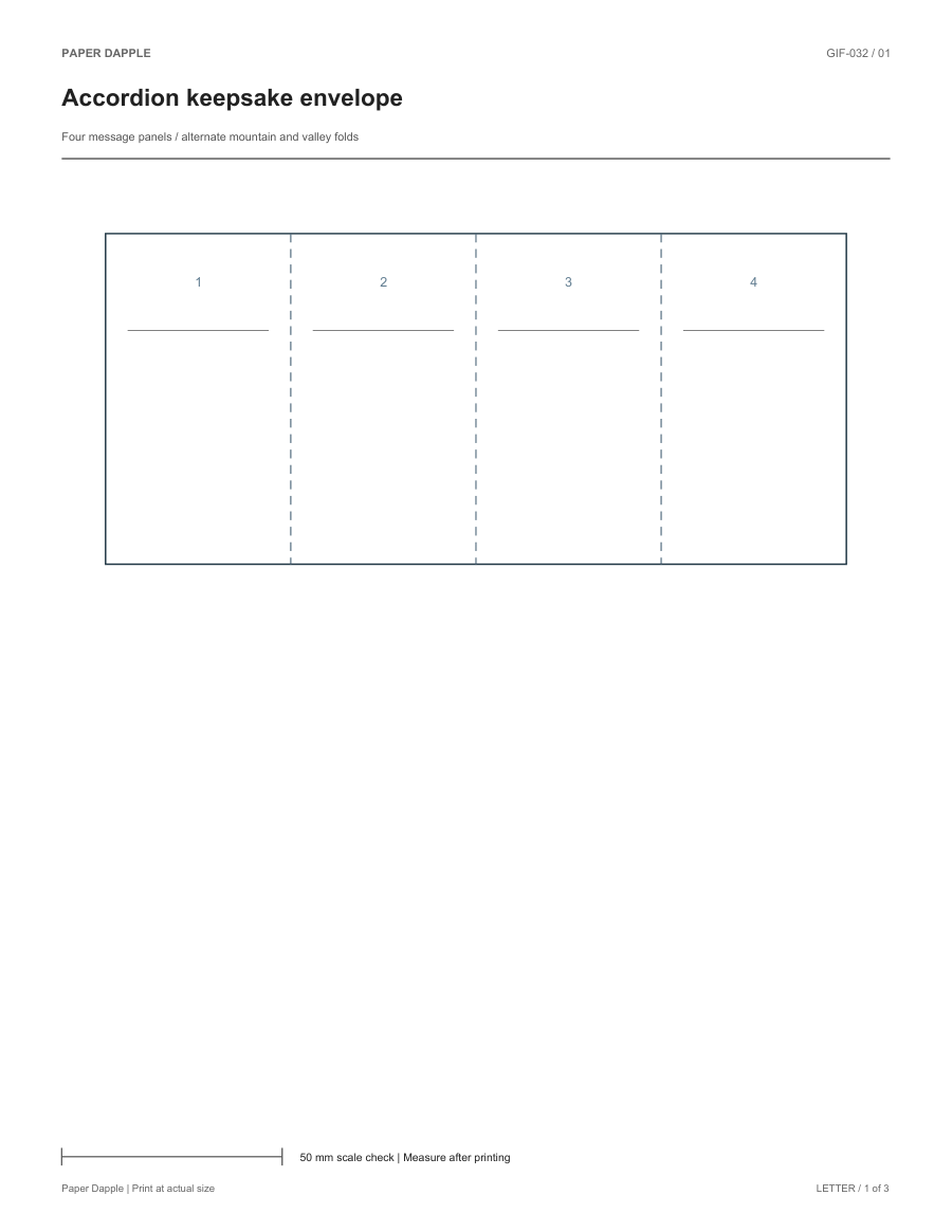 Preview of Accordion keepsake envelope