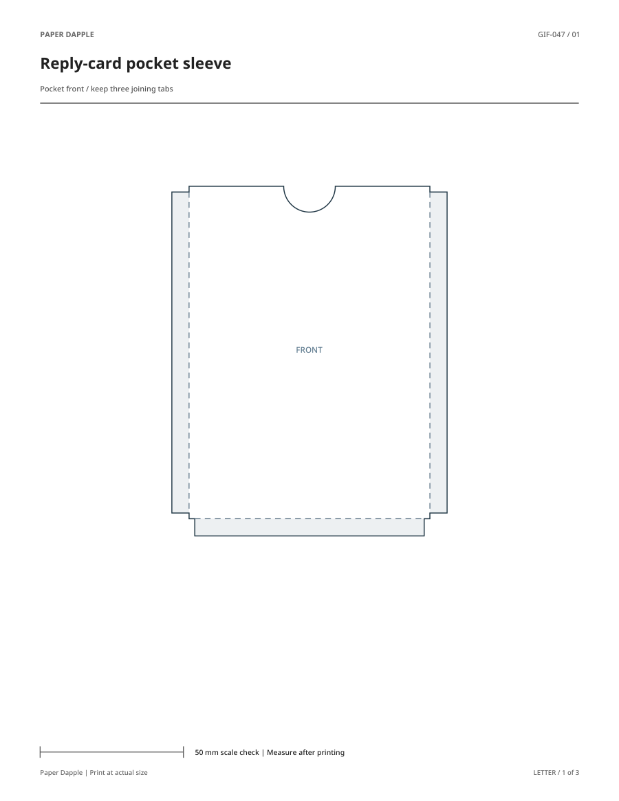 Preview of Reply-card pocket sleeve