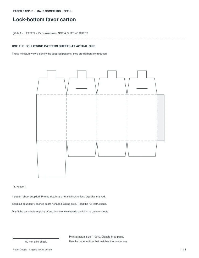 Preview of Lock-bottom favor carton