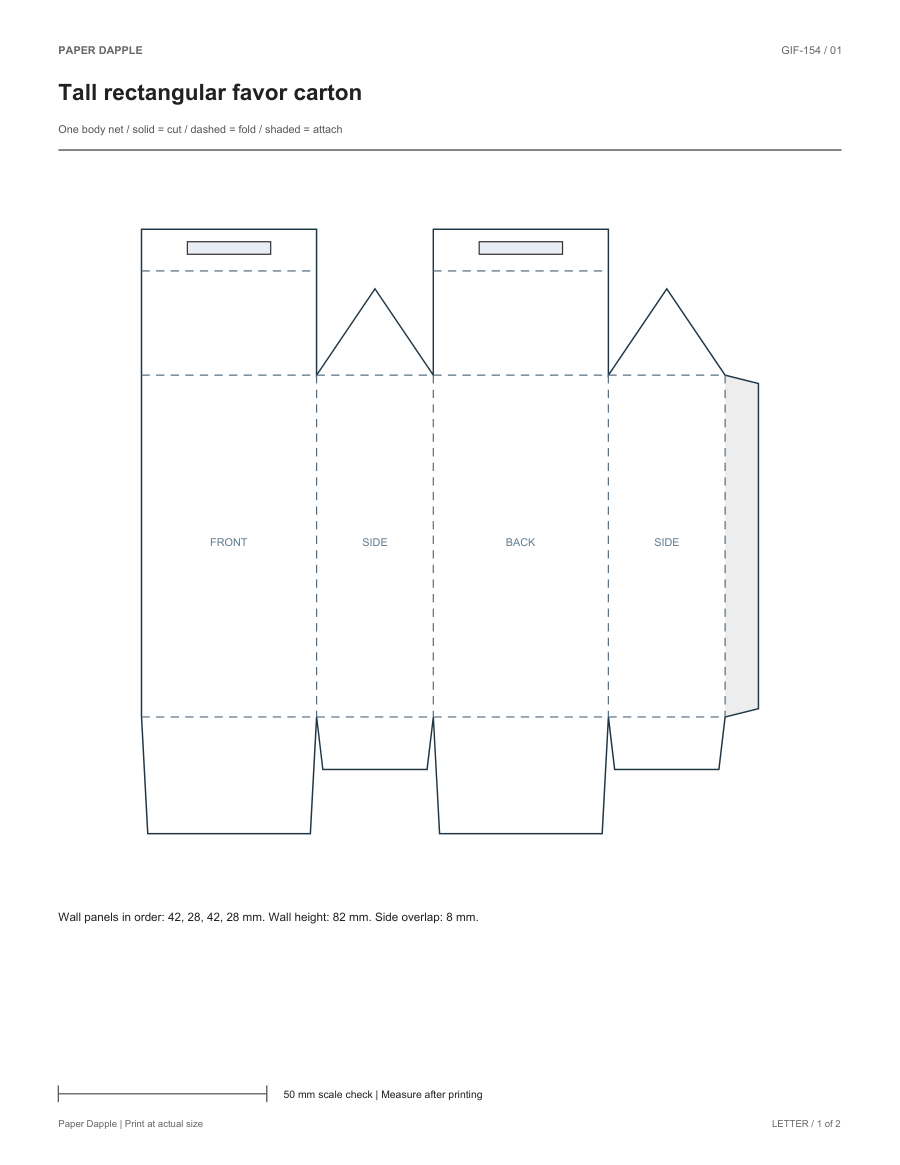 Preview of Tall rectangular favor carton
