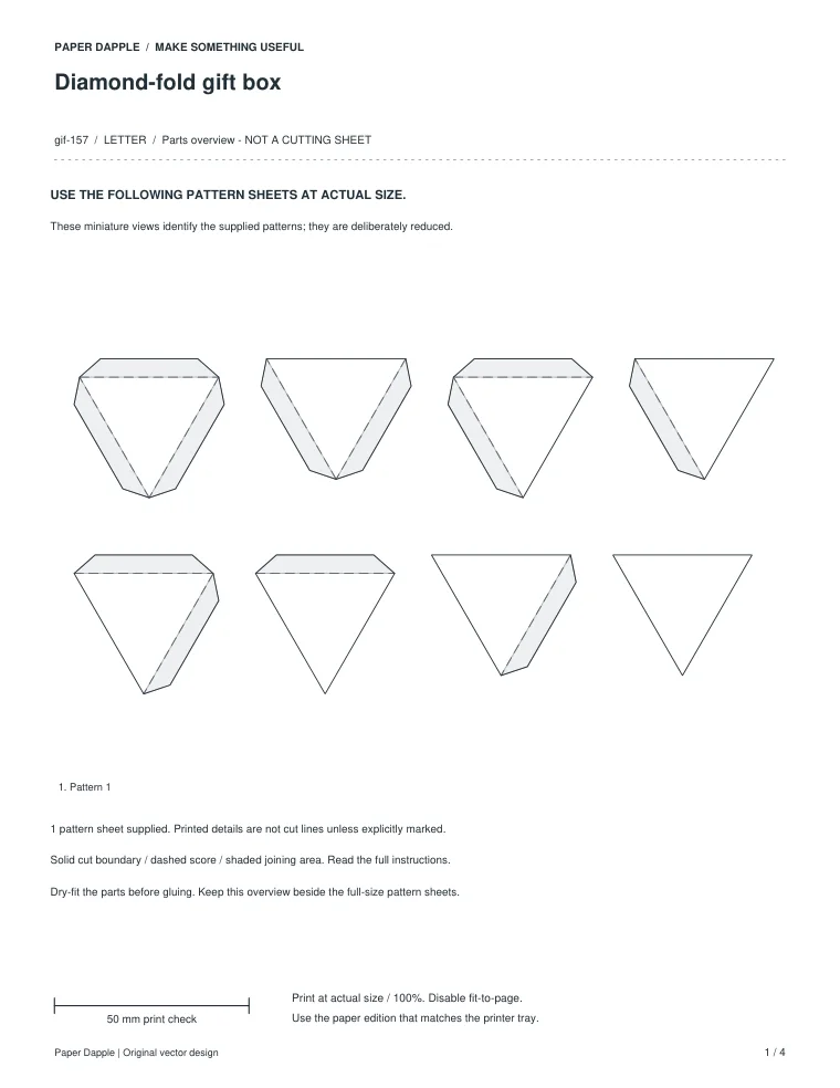 Preview of Diamond-fold gift box