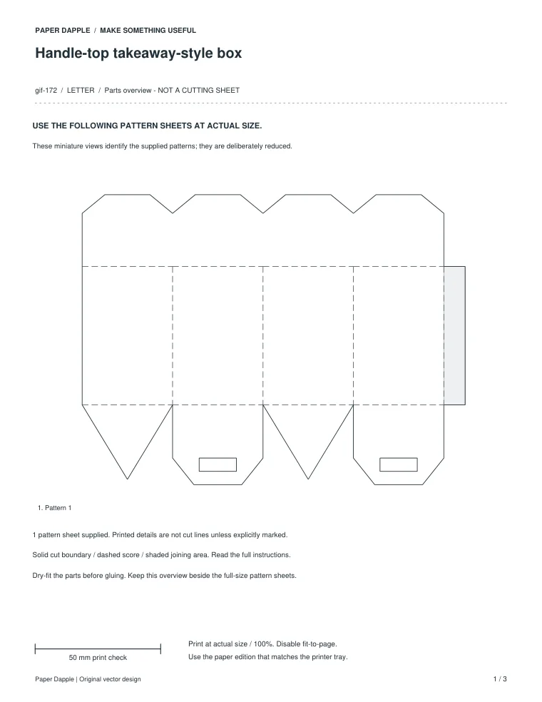 Preview of Handle-top takeaway-style box