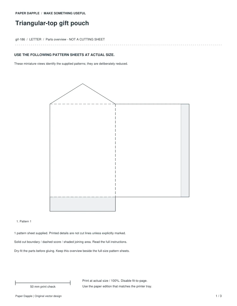 Preview of Triangular-top gift pouch