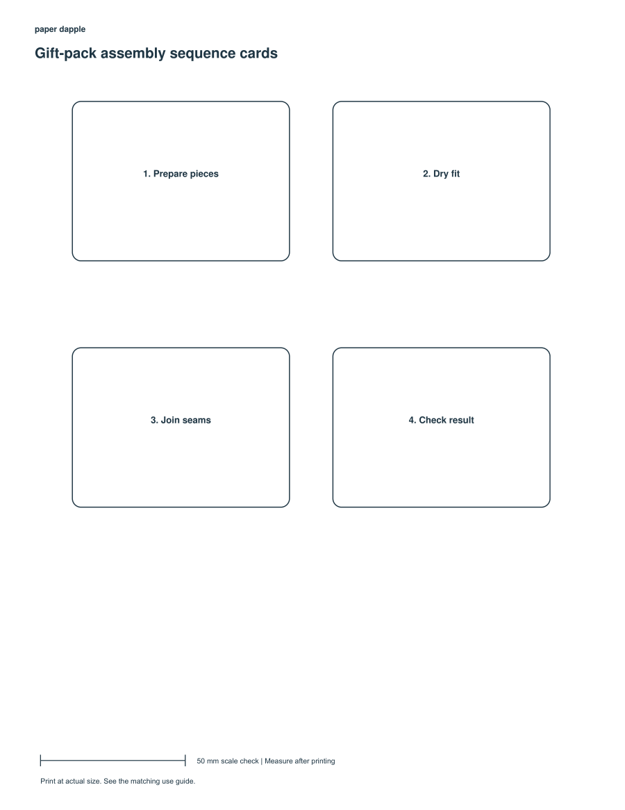 Preview of Gift-pack assembly sequence cards