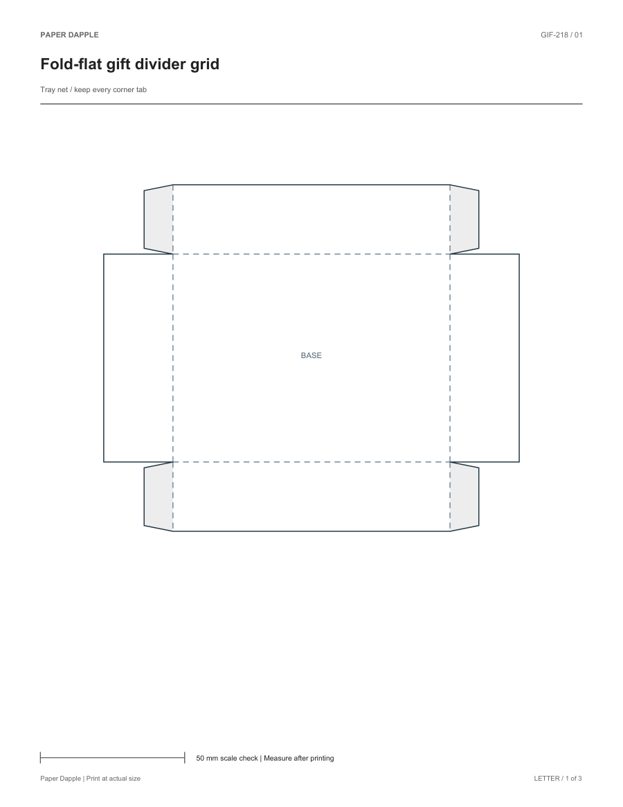 Preview of Fold-flat gift divider grid