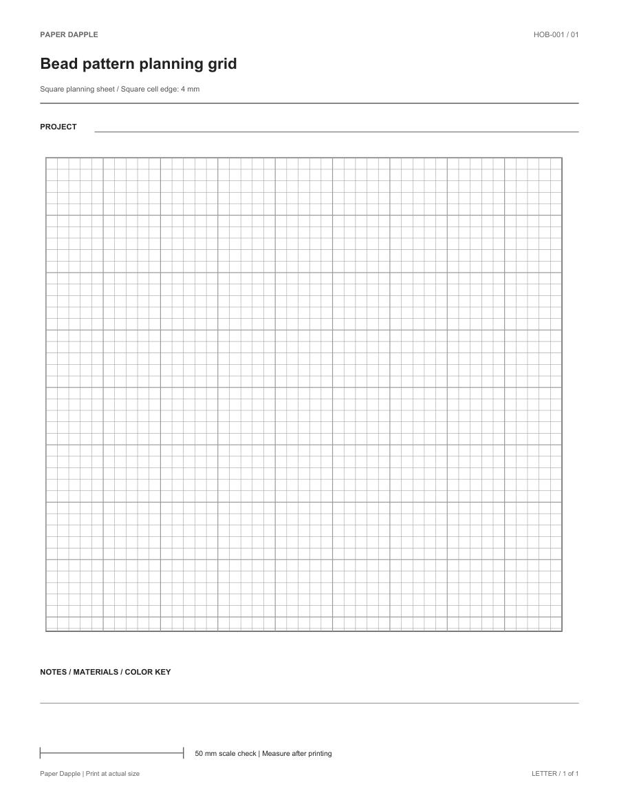 Preview of Bead pattern planning grid