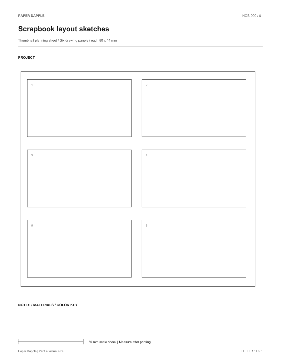 Preview of Scrapbook layout sketches