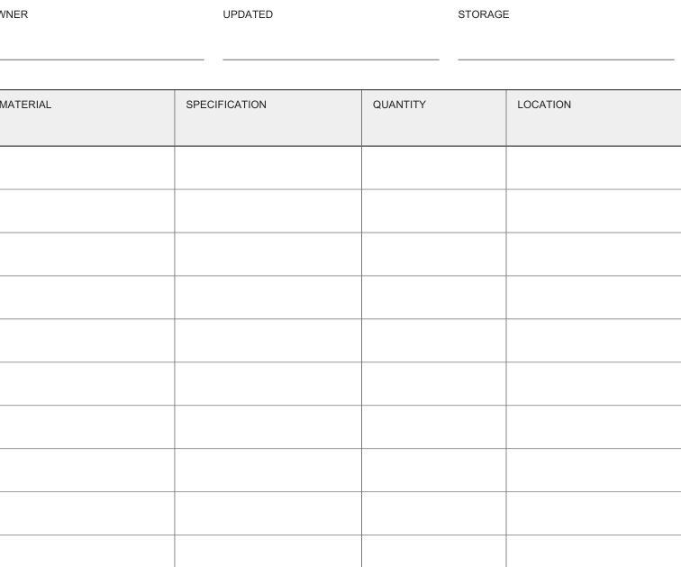 Preview of Bookbinding materials inventory