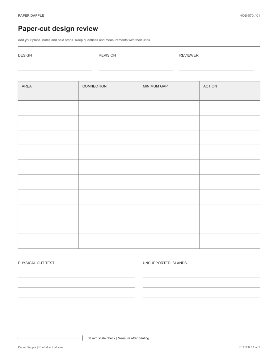 Preview of Paper-cut design review