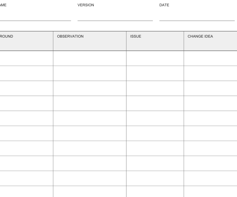 Preview of Board-game playtest log