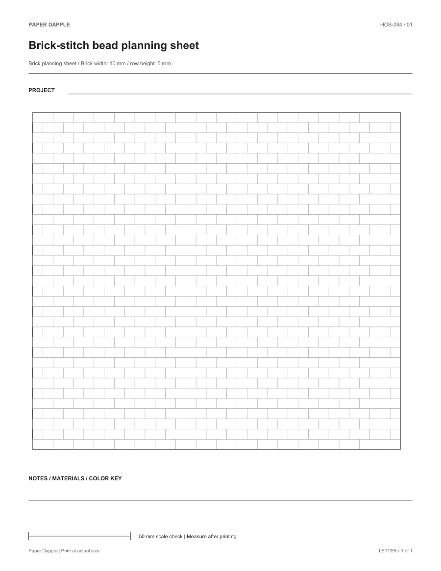Preview of Brick-stitch bead planning sheet