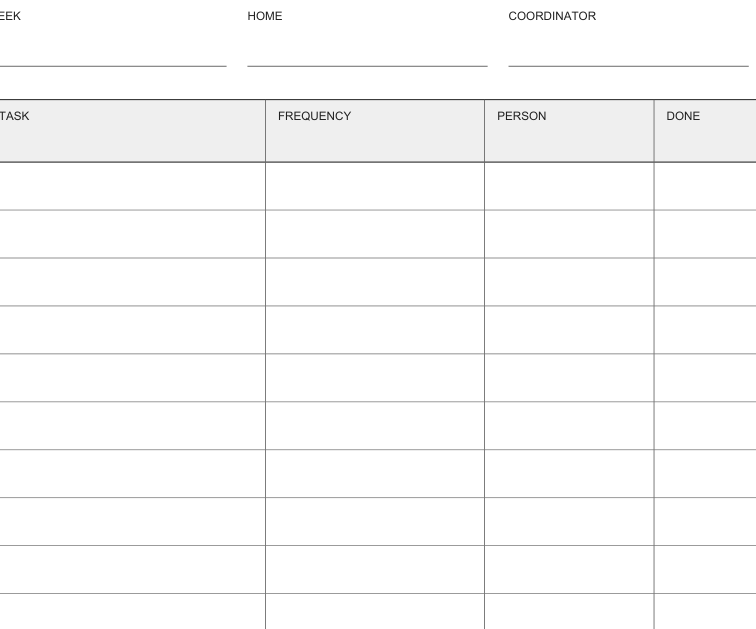 Preview of Cleaning task rotation