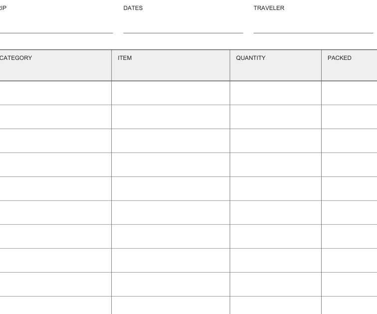 Preview of Travel packing organizer