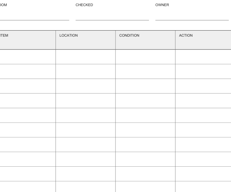 Preview of Kitchen equipment inventory
