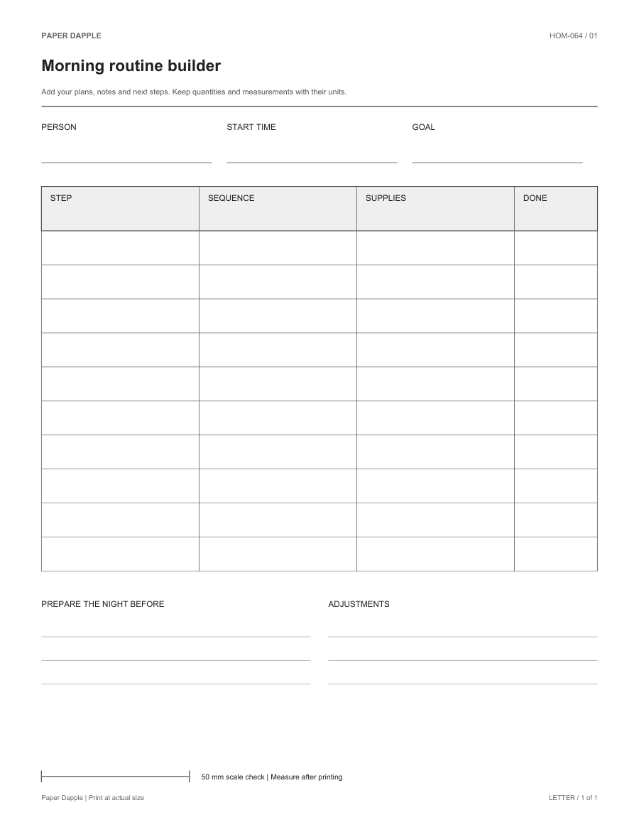 Preview of Morning routine builder