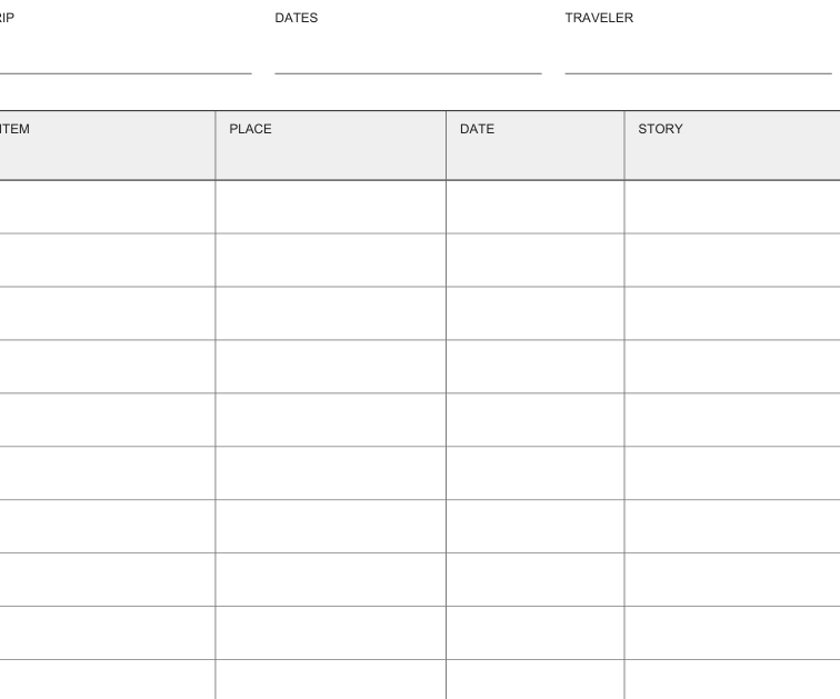 Preview of Travel souvenir record